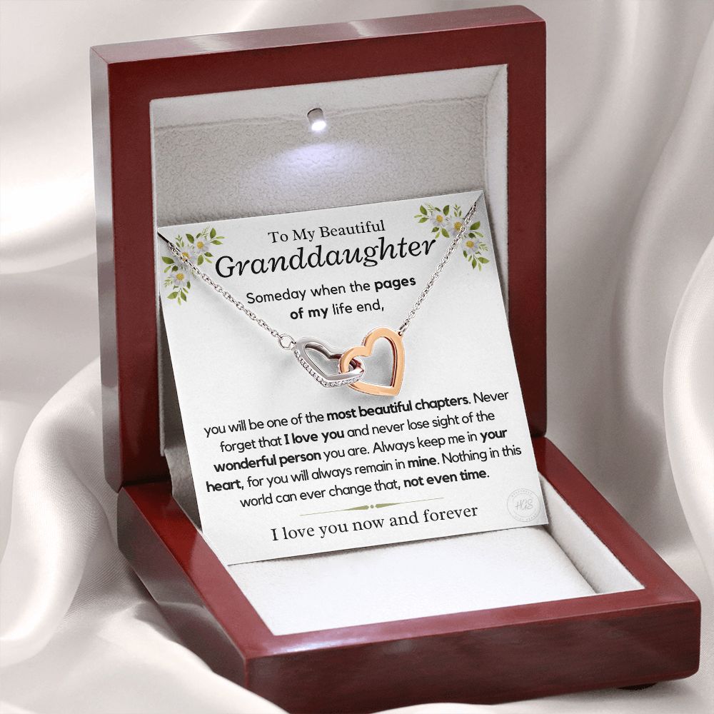 Granddaughter, keep me in your heart - Interlocking Hearts Necklace, hgs028.41