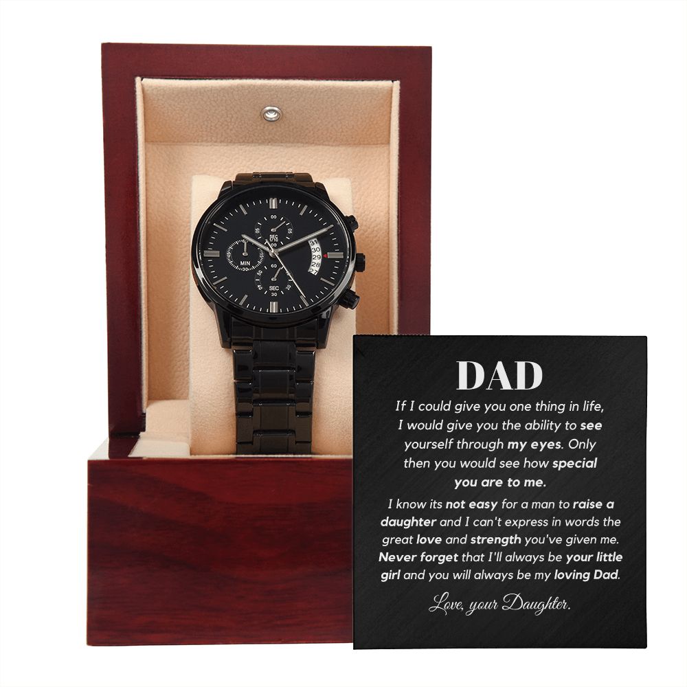 Dad, if I could give you one thing, from Daughter - Black Chronograph Watch