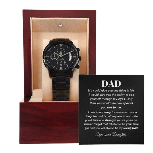 Dad, if I could give you one thing, from Daughter - Black Chronograph Watch