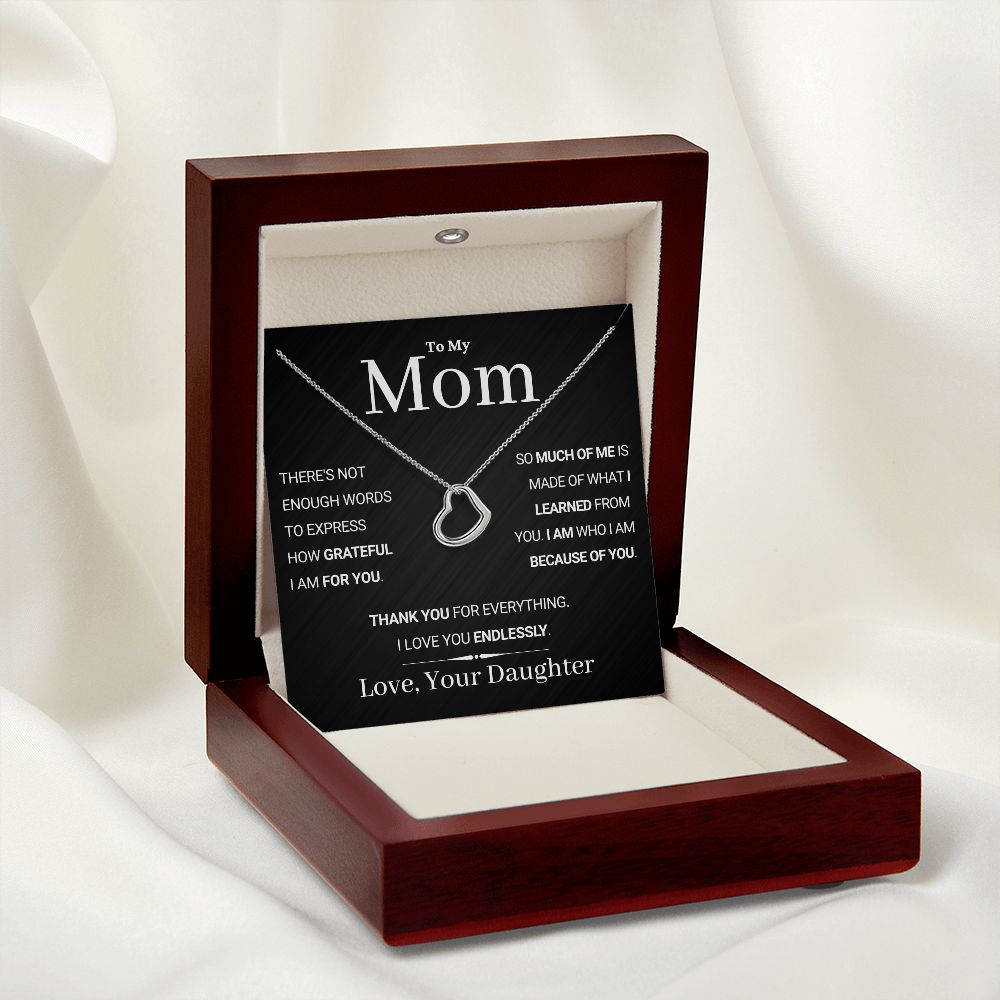 Mom, endlessly - Delicate Heart Necklace