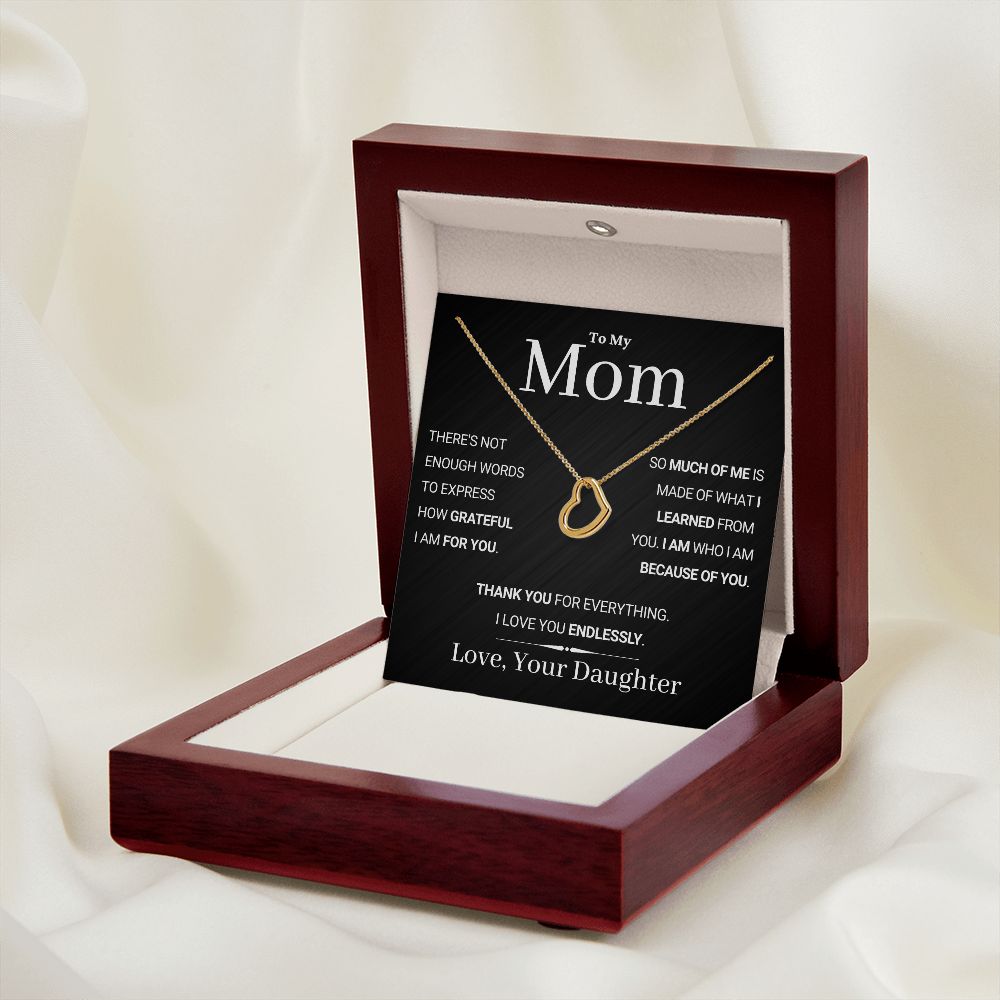 Mom, endlessly - Delicate Heart Necklace