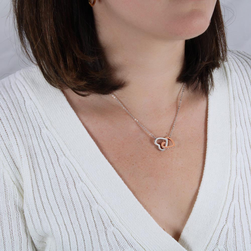 Precious Daughter from Mom, never forget - Interlocking Hearts Necklace, hgs024.1