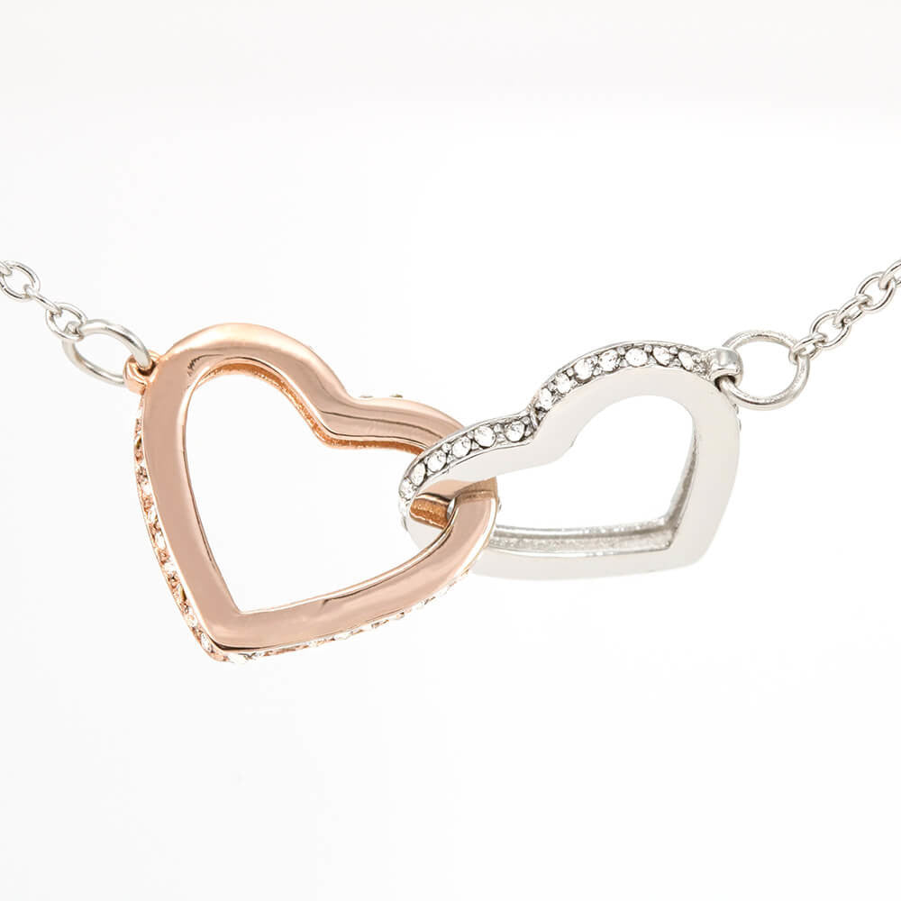 Precious Daughter from Mom, Never forget - Interlocking Hearts Necklace, Gift for Daughter, hgs024