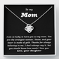 To my Mom from Daughter, I'm lucky to have you as my Mom - Love Knot Necklace, blk