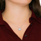 To my wonderful Mom, I'm Lucky and Proud - Love Knot Necklace, wht, v2
