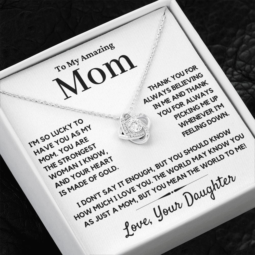 mom love knot necklace gift