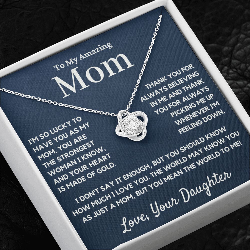 mom love knot necklace gift