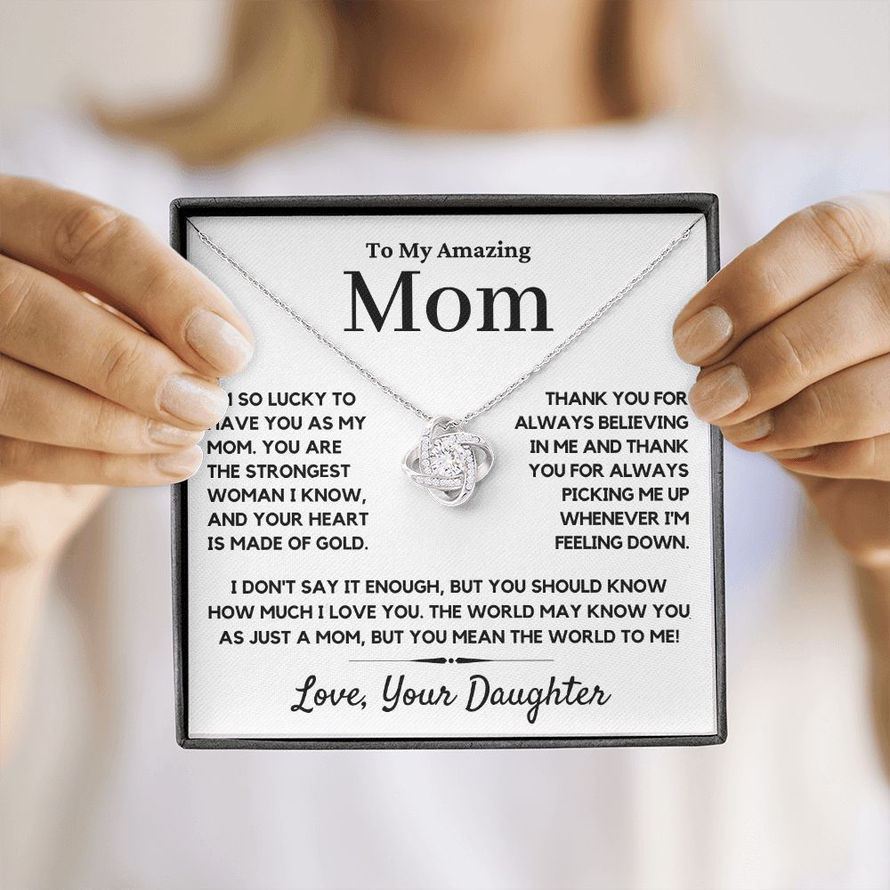 mom love knot necklace gift
