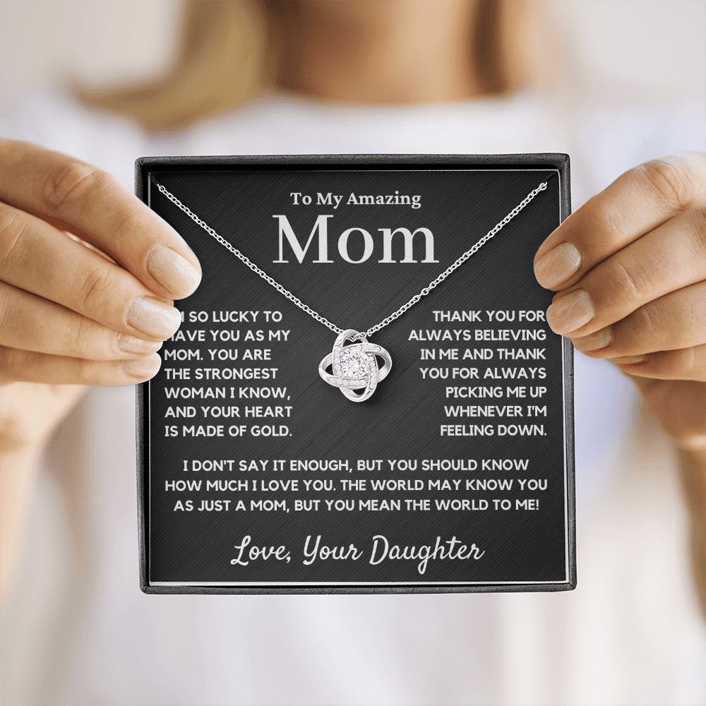 mom love knot necklace gift