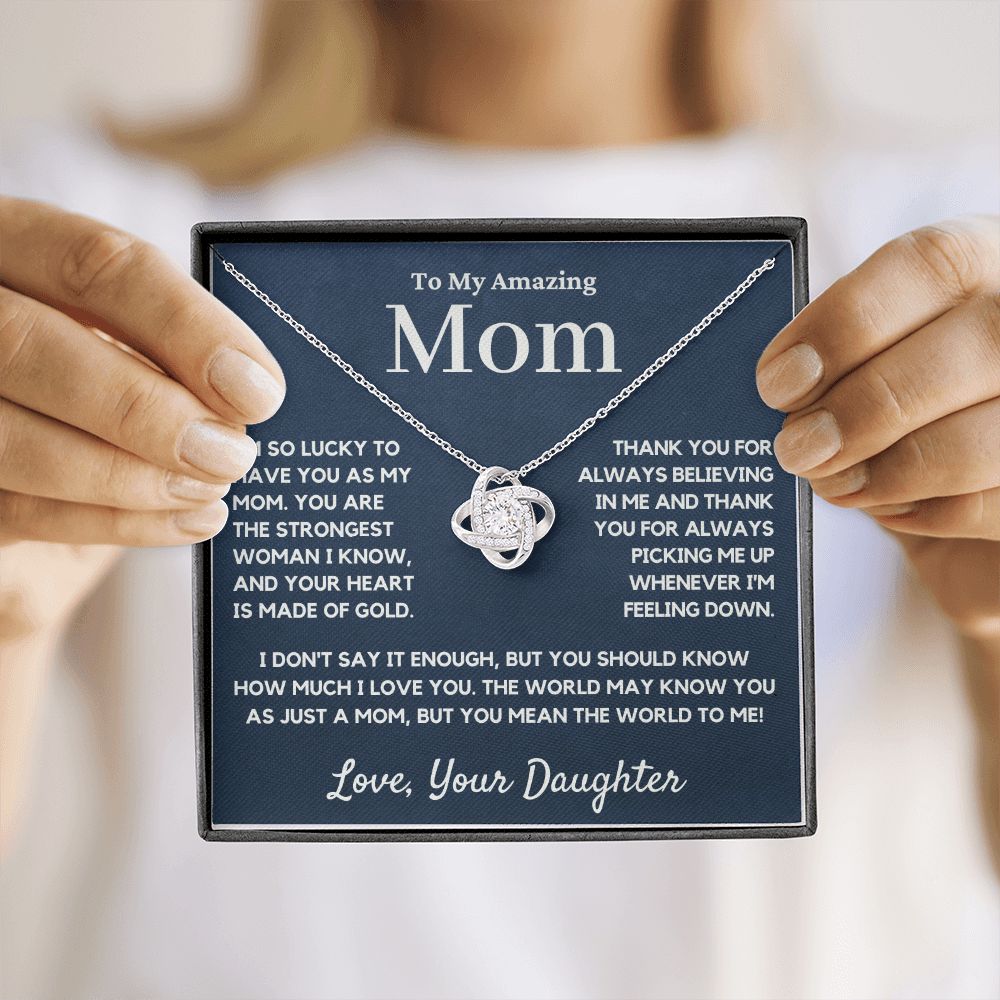 mom love knot necklace gift