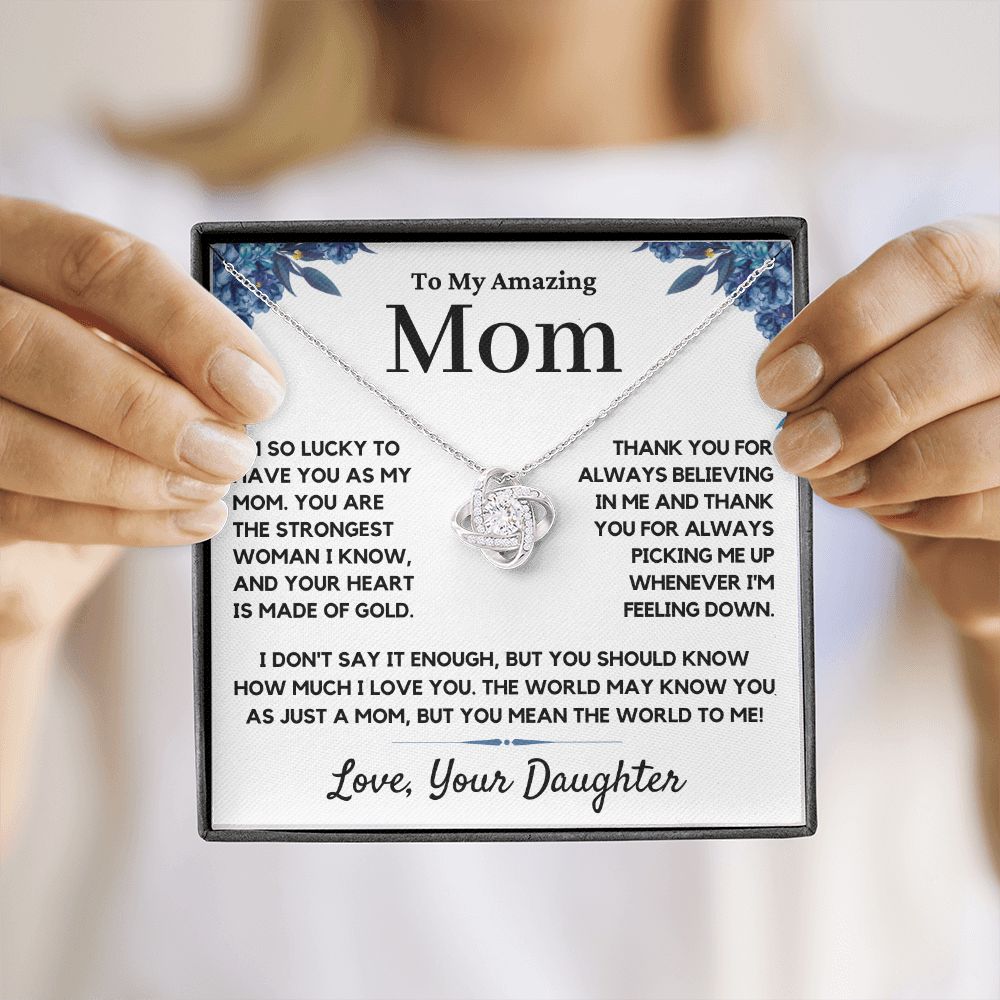mom love knot necklace gift