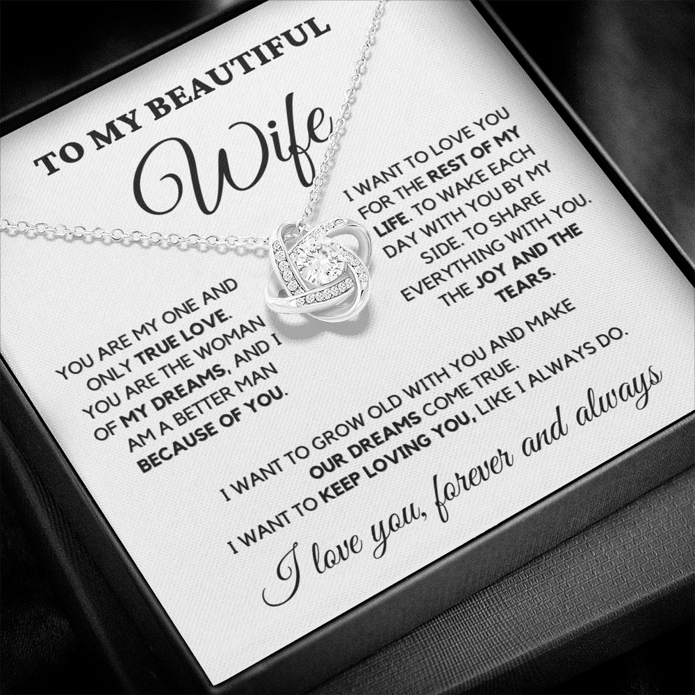 Beautiful Wife One and Only True Love Love Knot Necklace wht Heartfelt Gift Store