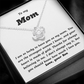 To Mom, from Son, I'm so Lucky - Love Knot Necklace, wht