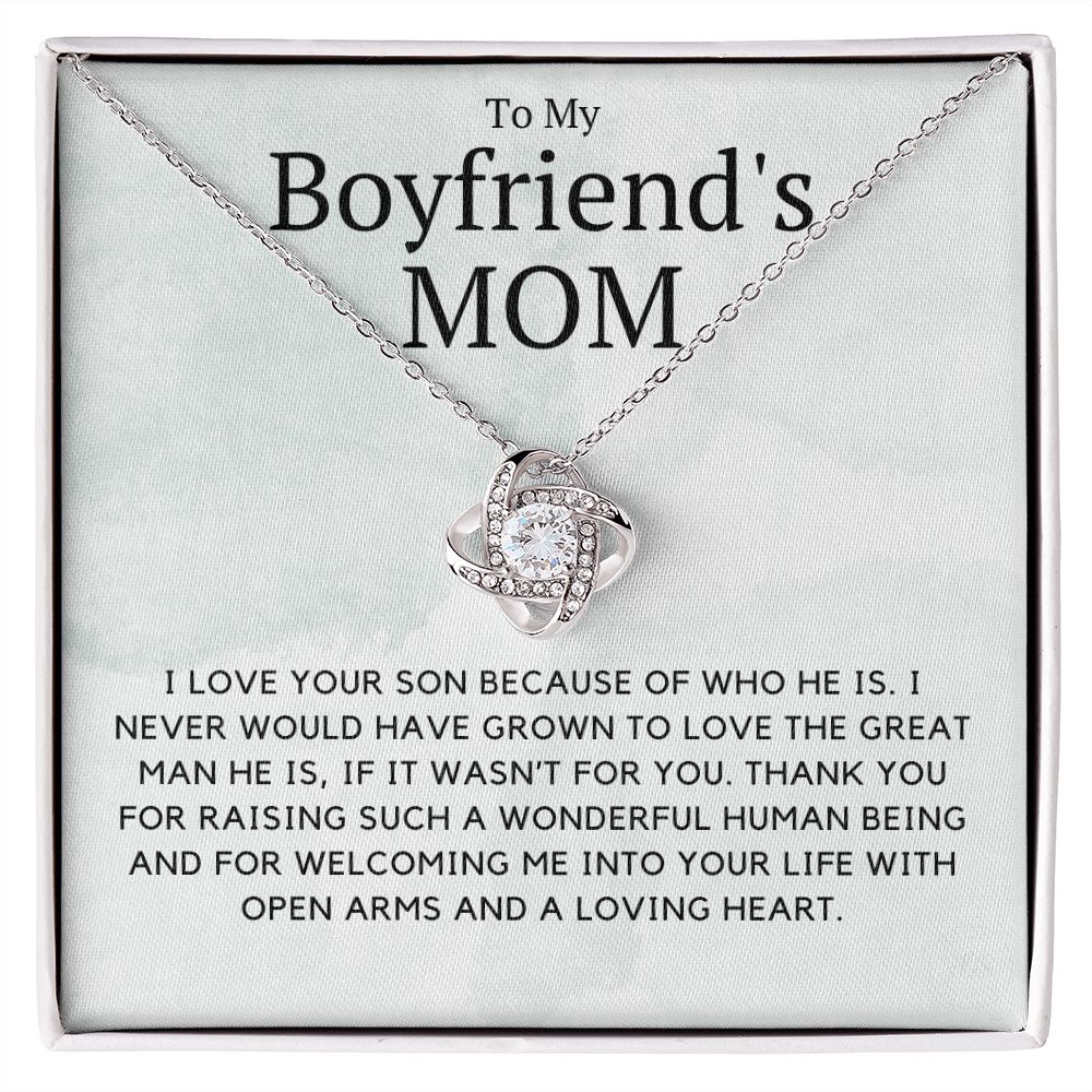 My Boyfriend's Mom, I love your son because of you, 110922.1 | Christmas Present for Boyfriend Mother, Birthday, Mother's Day Gift for Bf Mom