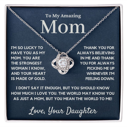 mom love knot necklace gift