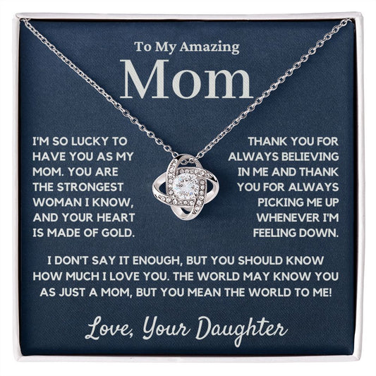 mom love knot necklace gift
