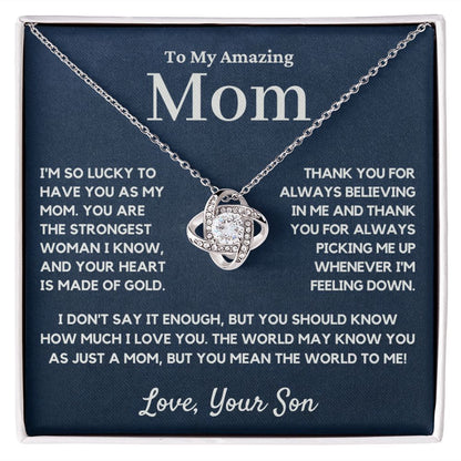 mom love knot necklace gift