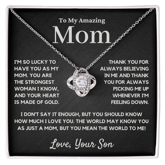 mom love knot necklace gift