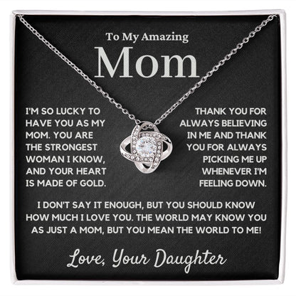 mom love knot necklace gift