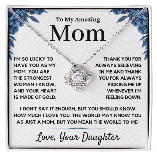 mom love knot necklace gift