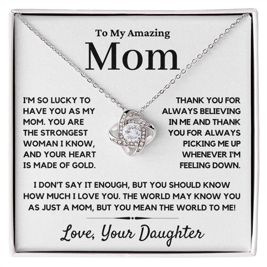 mom love knot necklace gift