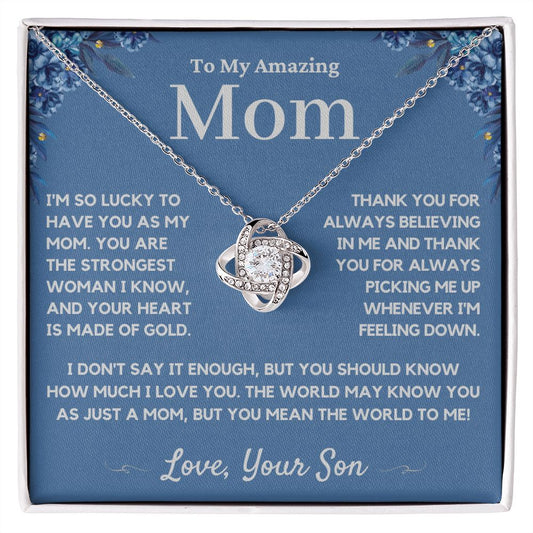 mom love knot necklace gift
