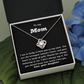 To my Mom from Daughter, I'm lucky to have you as my Mom - Love Knot Necklace, blk
