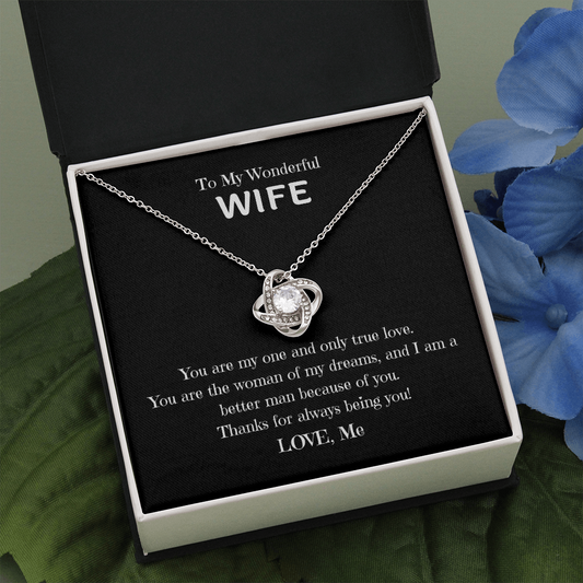 Wonderful Wife - Love Knot Necklace blk
