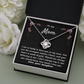 To my Mom from Daughter, I'm lucky to have you as my Mom - Love Knot Necklace, blk, flr