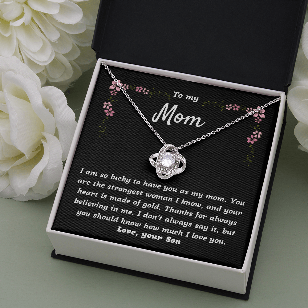 Mom Necklace, Gift For Mom Love Knot Necklace Thank For Being My Soulm –  Rakva