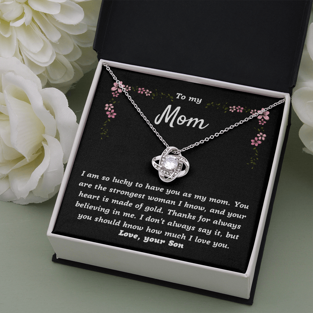 to My Beautiful Mom Lucky Necklace, Mother's Day Gift from Daughter, Mom Gift from Son, Mom Necklace, Birthday Gift, Mother's Day Necklace Mahogany