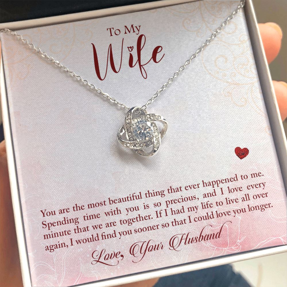 You are the most beautiful thing- Love Knot necklace Jewelry Two Toned Box 