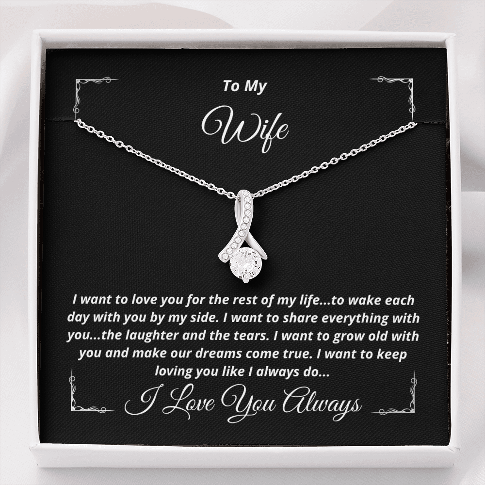 To My Wife, I want to keep loving you - Alluring Beauty necklace, blk