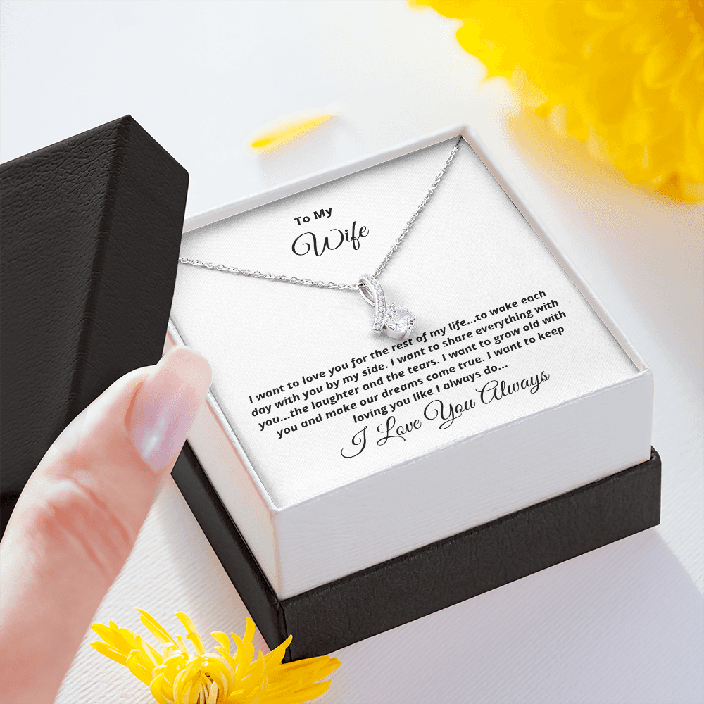 To My Wife, I want to keep loving you - Alluring Beauty necklace, wht
