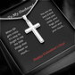 To My Husband, You are my best friend - Cross necklace Valentine card blk