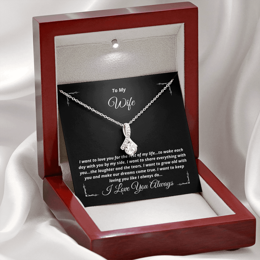 To My Wife, I want to keep loving you - Alluring Beauty necklace, blk