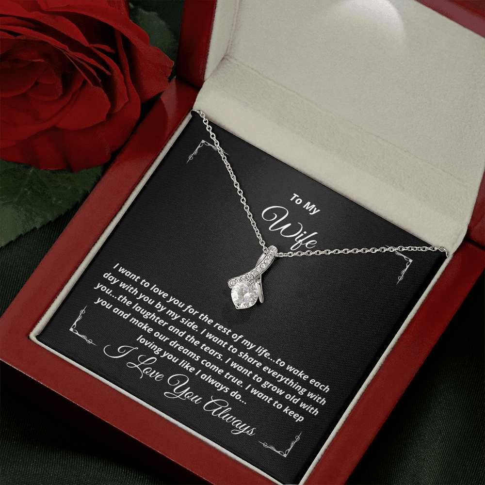 To My Wife, I want to keep loving you - Alluring Beauty necklace, blk
