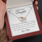 Precious Daughter, from Mom, never forget - Interlocking Hearts Necklace, hgs023.1