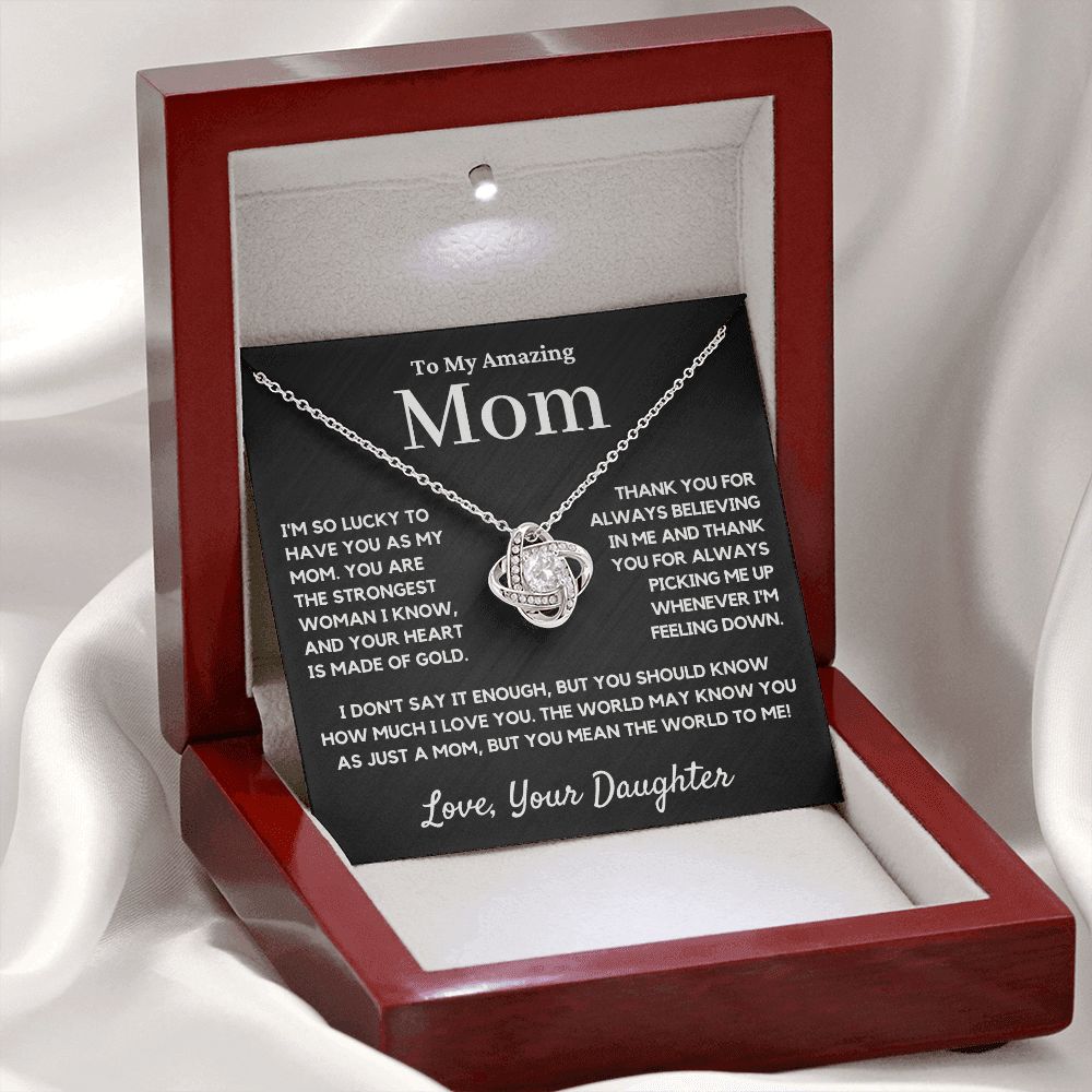mom love knot necklace gift