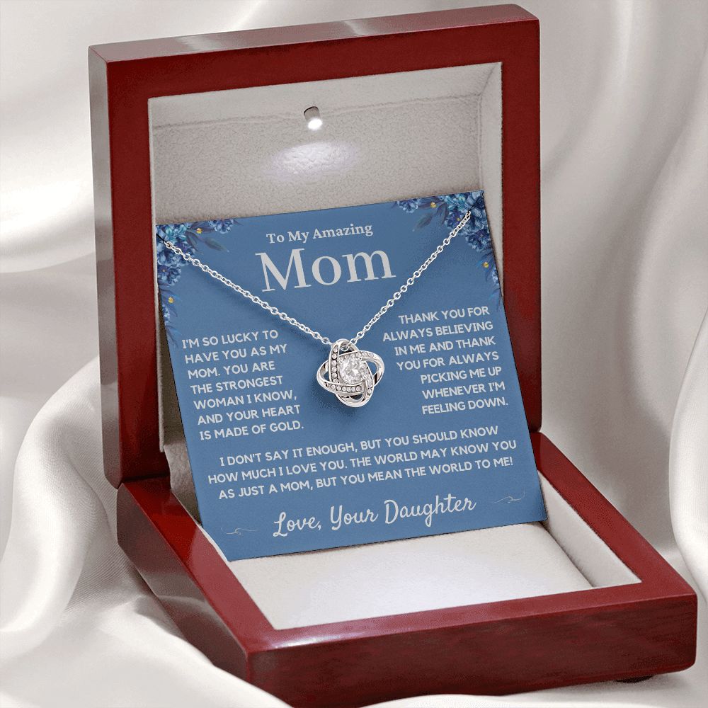 mom love knot necklace gift