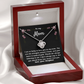To my Mom from Daughter, I'm lucky to have you as my Mom - Love Knot Necklace, blk, flr