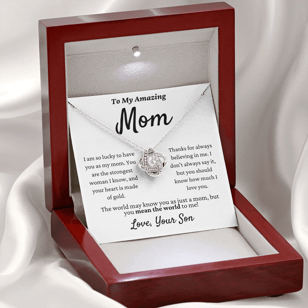 Mom Gift, from Son - More Than Words - Meaningful Necklace - Great for Mother's Day, Christmas, Her Birthday, or As An Encouragement Gift 18K Yellow