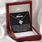 To my Mom from Daughter, I'm lucky to have you as my Mom - Love Knot Necklace, blk