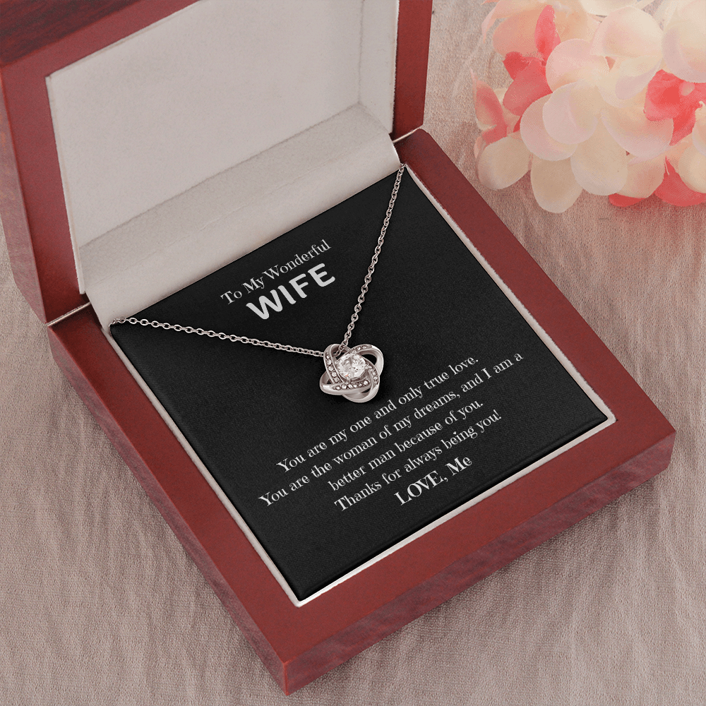 Wonderful Wife - Love Knot Necklace blk