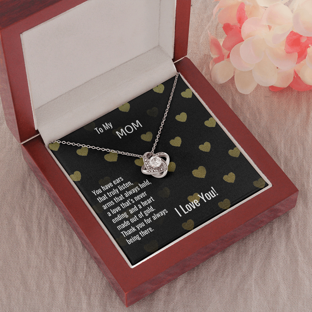 To My Mom, Heart of gold - Love Knot Necklace