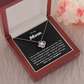 To my Mom from Daughter, I'm lucky to have you as my Mom - Love Knot Necklace, blk
