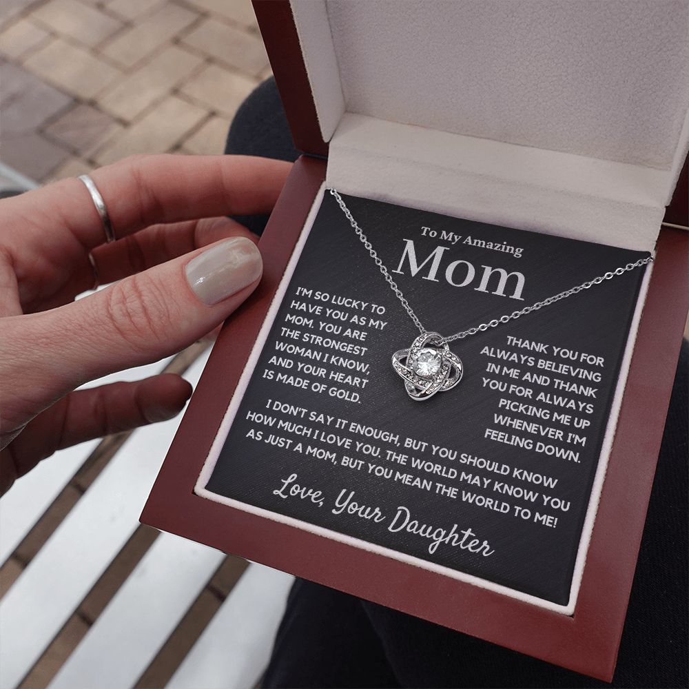 mom love knot necklace gift