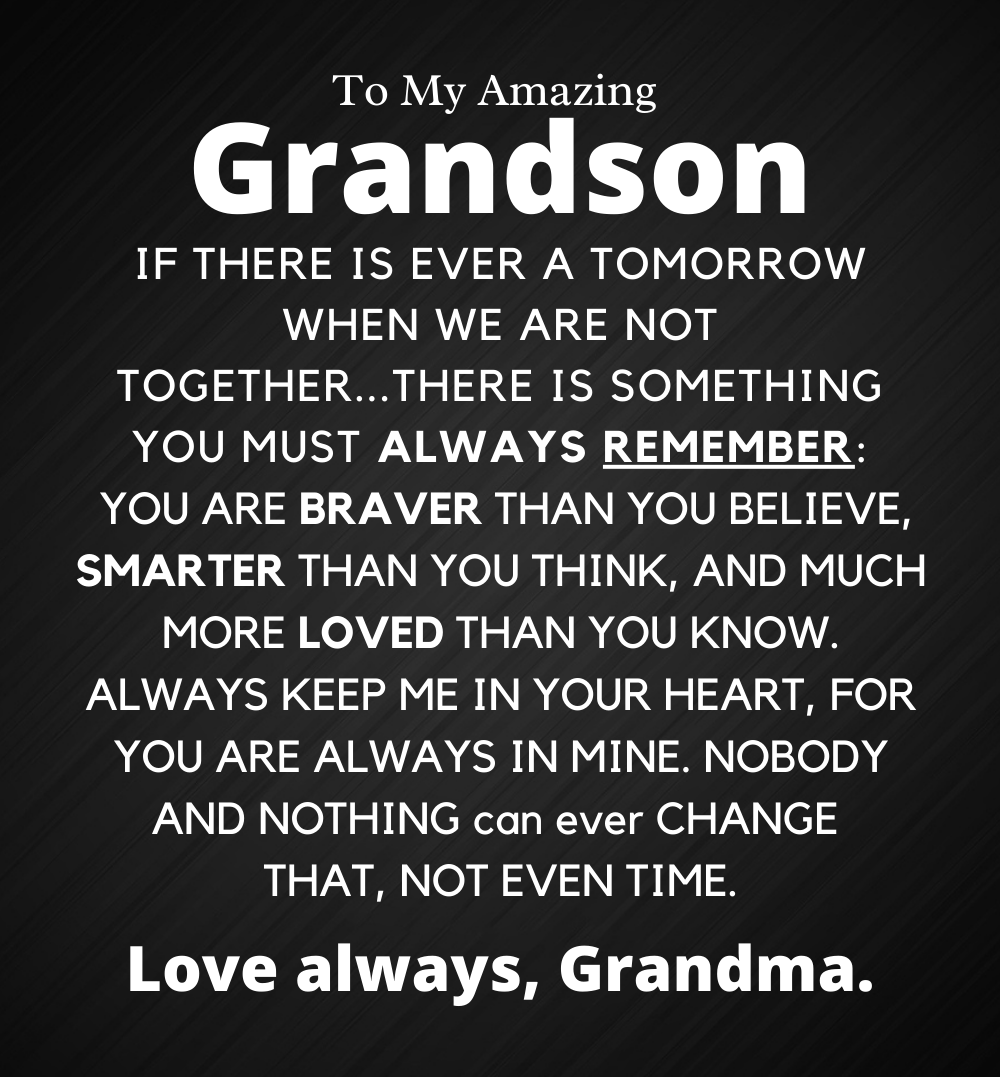 Grandson, always remember, love Grandma - Black Chronograph Watch